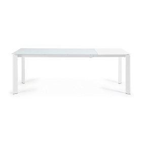 ATTA Стол 160 (220) x90 белое стекло