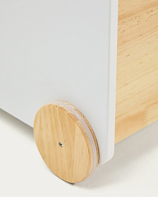 Тележка для хранения Bianina из массива натуральной сосны FSC и белого МДФ