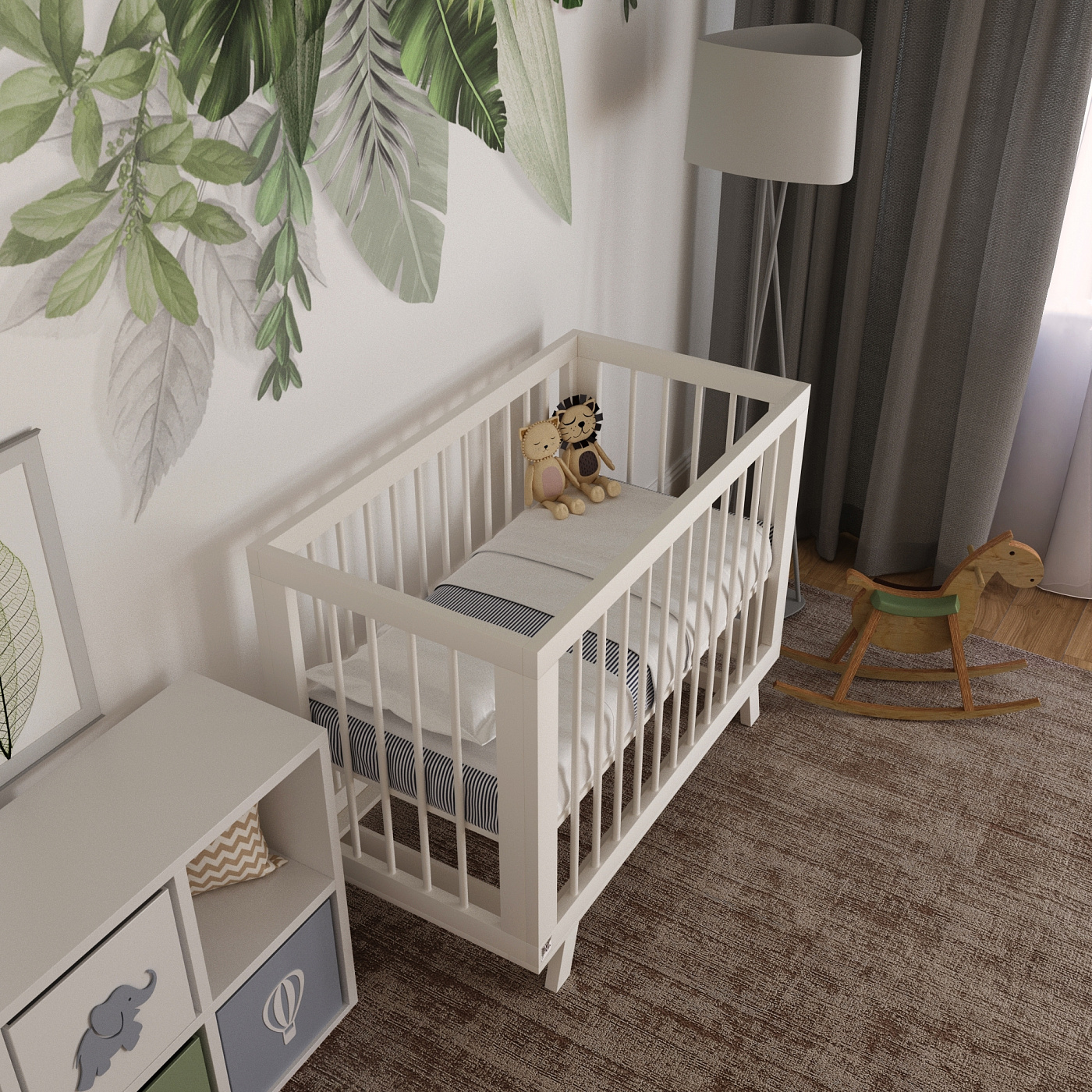 Кроватка для новорожденного Lillaland - модель Lilla Aria (НИК23)белая