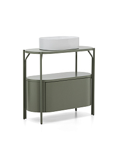 Тумба для ванной Arely из стали и зеленого лака