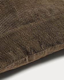 Чехол для подушки Seliria из коричневого вельвета с вышивкой, 50 x 50 см