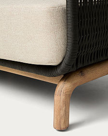 Уличный диван Alipa из акации и темно-серой веревки 235 см