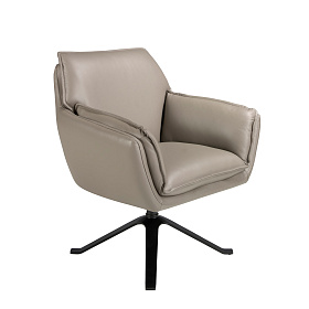 Кресло поворотное 5125/KFA017-T541029 из серой кожи