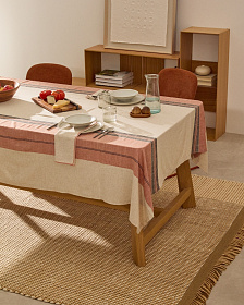 Ковер из шерсти Blart бежевого цвета с контрастной полосой по бокам 160 x 230 см