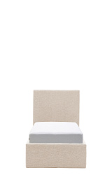 Кровать Nahiri бежевого цвета из шенилла с ящиком для хранения 90 x 200 см