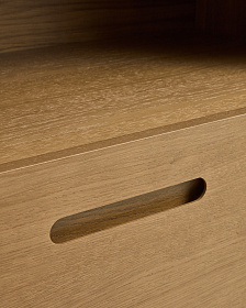 Стеллаж Arelida из дубового шпона и массива дуба светло-коричневый, 90 x 185 см