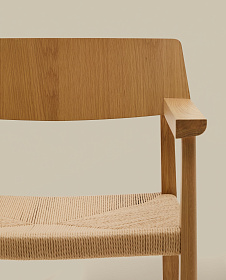 Стул Idun из массива дуба с натуральной отделкой и сиденьем из веревки