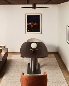 Стол Melvar из 100% орехового шпона с основанием из стали 180 x 100