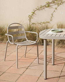Уличный стул Joncols из алюминия с отделкой цвета таупе