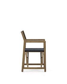 Складное уличное кресло Vilara из акации и текстиля черного цвета