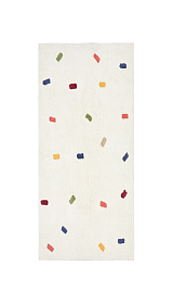 Ковер Epifania белый хлопок с разноцветными точками 90 x 150 см