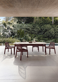 SERRA Уличный обеденный стол 240x100 BURGUNDY