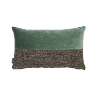 Mikayla Чехол на подушку из льна хлопка и черного и зеленого бархата 30 x 50 см