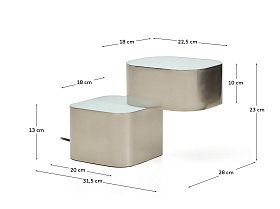 Настольная лампа Tanden из серого металла с матовой отделкой