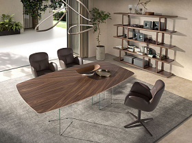 Прямоугольный стеллаж 3294 из орехового дерева