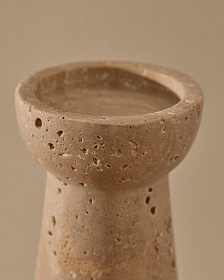 Большой подсвечник из бежевого травертина Magan