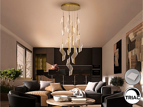 Люстра Velas 9L золотая DIM