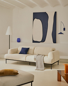 3-местный диван Aurum цвета экрю с откидывающимся подголовником