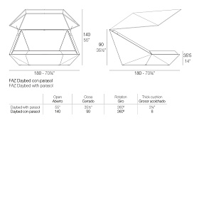 Кровать Lounge Faz с навесом LED