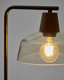 Настольная лампа Silex с металлической ножкой и плафоном из зеленого стекла