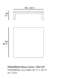 Уличный столик Pasadena 100x100x28