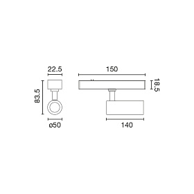 Трековый светильник NESO SLIM HOLE-10W 2700K 36 GRADOS черный CASAMBI