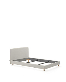 Кровать Valma из жемчужного шенилла со съемным чехлом для матраса 90 x 200 см