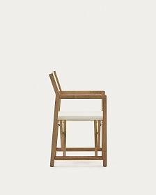 Складной стул Vilara для улицы из акации и текстиля белого цвета