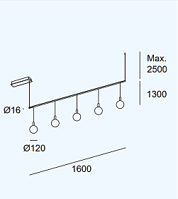 Подвес Tubs Modular Track with 5 Spheres 00-A207-05-M1