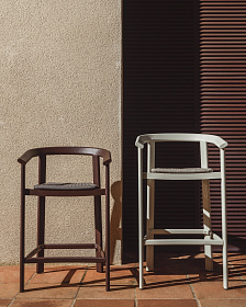 Уличный полубарный стул Erice из алюминия и веревки коричневого цвета, 75 см