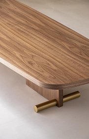 Столик Nova 3 орех-латунный металл