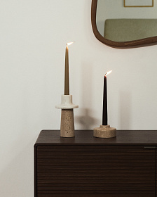 Подсвечник Zalvori из травертина 6 см