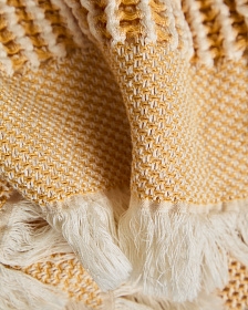 Хлопковый плед Lideba в оранжевую полоску, 100 x 170 см