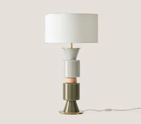 Настольная лампа Ponn Ponn латунный металл, белый абажур 801011/41