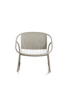 Кресло-качалка уличное Atrani из стали и веревки бежевого цвета