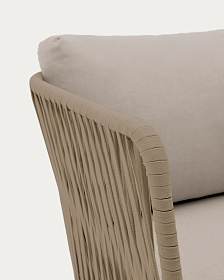 Трехместный уличный диван Saconca из бежевой веревки и стали, 189 см