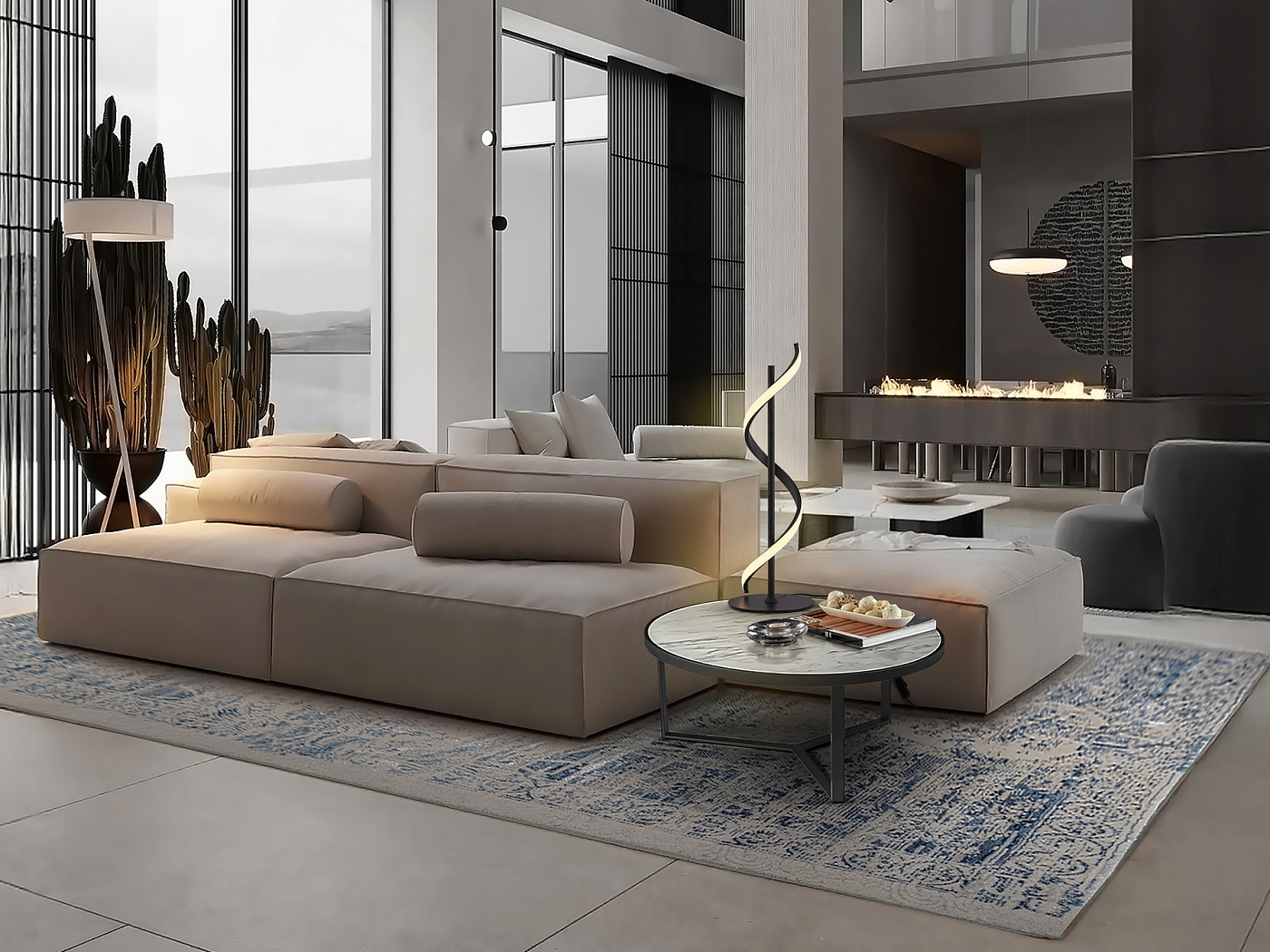 Boa Настольная лампа черная