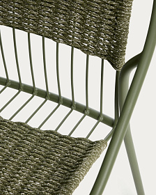 Уличный стул Atrani из оцинкованной стали и зеленой веревки