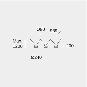 Подвес Attic 3 bodies Conic Shape 1200mm 00-8379-05-14
