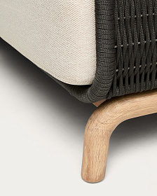 Уличный диван Alipa из акации и темно-серой веревки 165 см