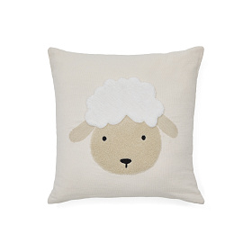 Чехол для подушки Milu из бежевого хлопка с вышивкой в виде овцы 45 x 45 см