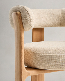 Уличный стул Granite бежевый с ножками из тикового дерева