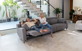 Диван Berlin 3-х местный с реклайнером BV1+3MR+BV2