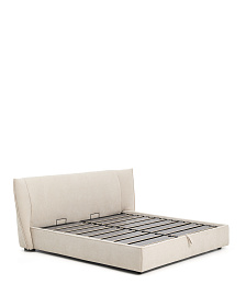 Кровать Arvian бежевого цвета из шенилла с ящиком для хранения 180 х 200 см