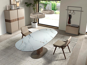 Вешалка для одежды 3282 из кожи, ореха и нержавеющей стали