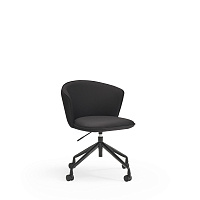 Поворотный стул Add на колесиках черный с подлокотниками
