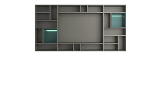 Стенка под ТВ Mondrian отделка керамикой с подсветкой