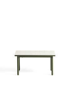 Уличный столик Maurina из зеленой стали с плиткой цвета экрю 81 x 51 см