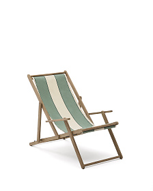 Vilara Складной шезлонг для улицы в полоску зеленого и бежевого цвета