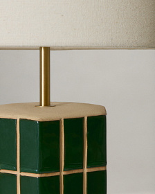 Rue Настольная лампа из зеленой керамики